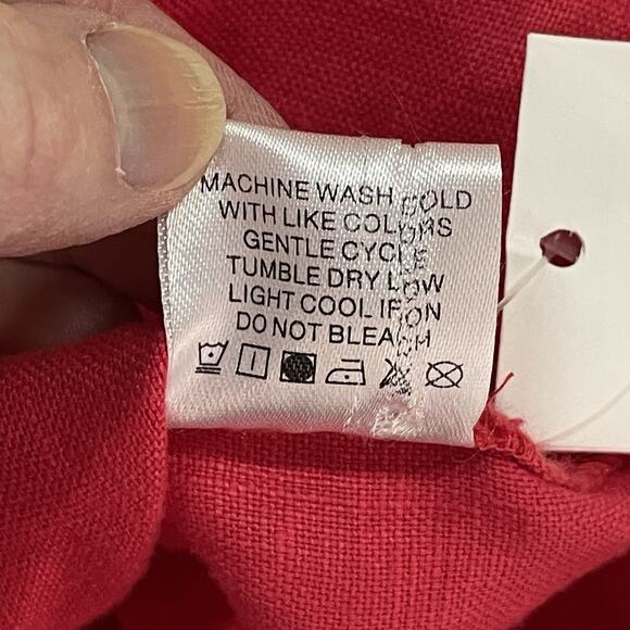 Xirena Button Up Pink Linen Midi Dress Size S Tie Belt Contemporary Minimalist - Picture 7 of 8